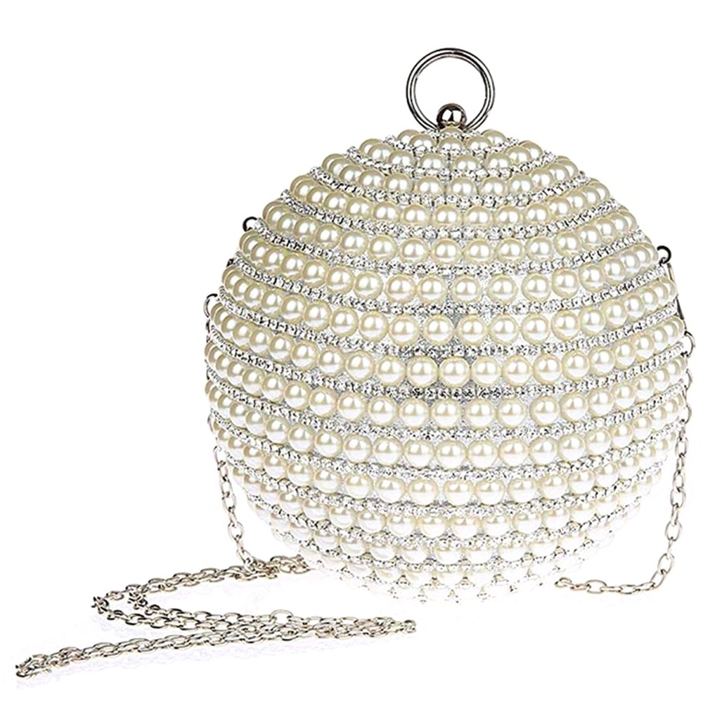 Crystal Round Ball Beaded Clutch